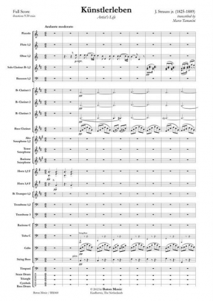 Johann Strauss, Knstlerleben Concert Band/Harmonie Partitur + Stimmen