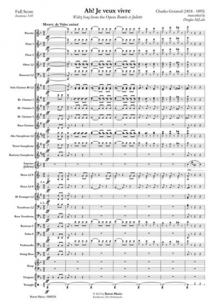 Charles Gounod, Ah! Je veux vivre Soprano and Symphonic Band Partitur + Stimmen