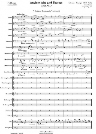 Ottorino Respighi, Ancient Airs and Dances Concert Band/Harmonie Partitur + Stimmen