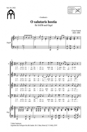 Franck, Csar , O salutaris hostia SATB und Orgel