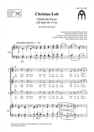 Jones, Robert, Christus-Lob: Erhebt das Kreuz - Lift high the Cross SATB und Orgel