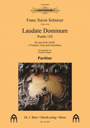 Schnizer, Franz Xaver, Laudate Dominum Soli SAT, SATB, Streicher und Orgel Partitur