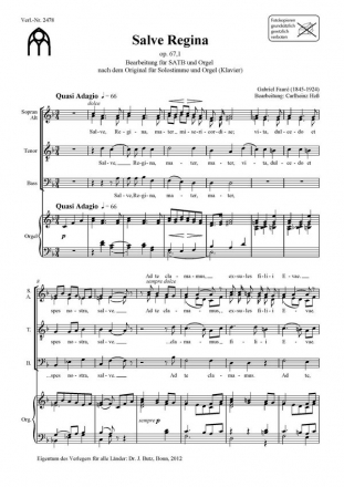 Faur, Gabriel, Salve Regina SATB und Orgel