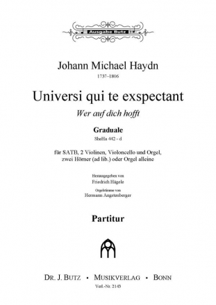 Haydn, Johann Michael, Universi qui te expectant - Wer auf dich hofft, SATB, Orch u. Orgel oder mit Orgel allein