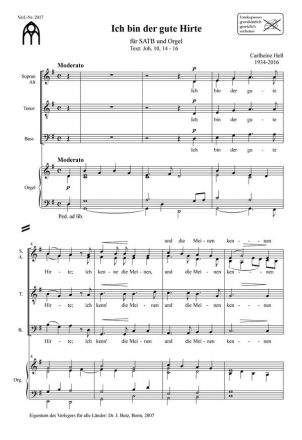 He, Carlheinz, Ich bin der gute Hirte SATB und Orgel