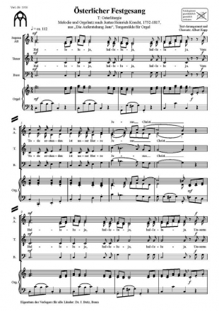 Kupp, Albert, sterlicher Festgesang SATB und Orgel