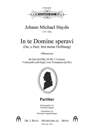 Haydn, Johann Michael, In te, Domine, speravi Soli SAT, Chor SATB, Orchester und Orgel