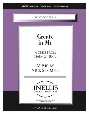 Nick Strimple, Create in Me Vocal and Piano Book