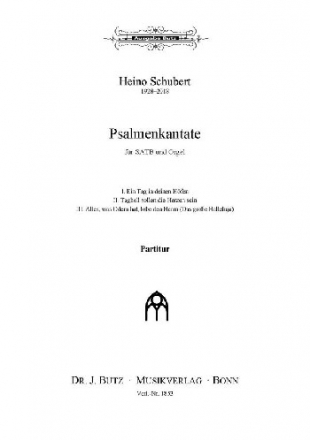 Schubert, Heino, Psalmenkantate SATB und Orgel