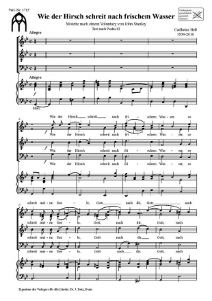 He, Carlheinz, Wie der Hirsch schreit SATB und Orgel