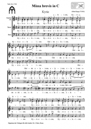 Kupp, Albert, Missa brevis SATB