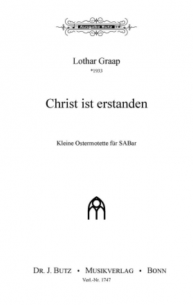 Graap, Lothar, Christ ist erstanden SABar