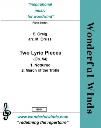 Grieg, E., Two Lyric Pieces Fl1/Pc, 3 Flutes, A, B