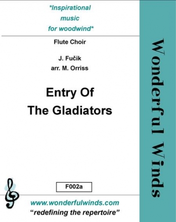 Entry of the Gladiators for flute choir  and percussion score and parts