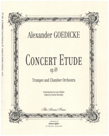 Concert Etude op.49 for trumpet and chamber orchestra score