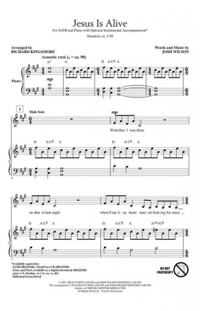 Josh Wilson, Jesus Is Alive SATB Chorpartitur