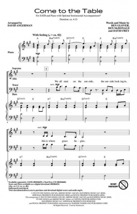 Ben Glover_Ben McDonald_David Frey, Come to the Table SATB Chorpartitur