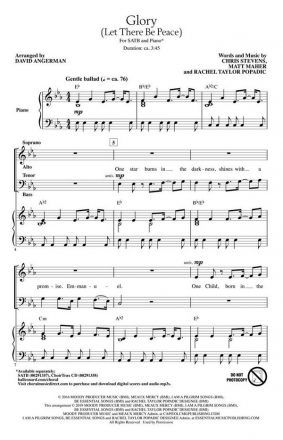 Chris Stevens_Matt Maher_Rachel Popadic, Glory (Let There Be Peace) SATB Chorpartitur