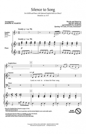 Becky Hogan_Joseph M. Martin, Silence to Song SATB and English Horn Chorpartitur