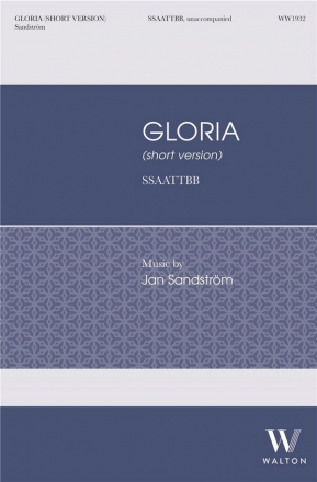 Gloria (short version) for mixed choir (SSAATTBB) a cappella choral score