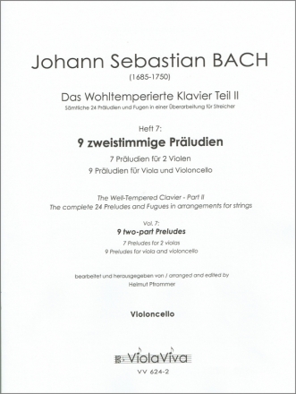 Bach, Johann Sebastian, Wohltemperiertes Klavier Teil 2, Heft 7: Zweis fr Violoncello Violoncello (mit Partnerstimme in Kleindruck)