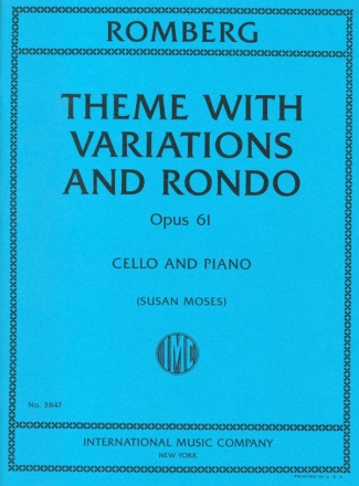 Sigmund Romberg, Theme With Variations and Rondo Cello und Klavier Buch + Einzelstimme(n)