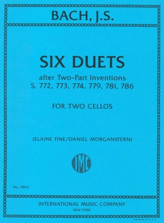 Johann Sebastian Bach, Six Duets Cello Duet Buch + Einzelstimme(n)