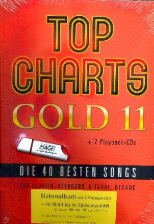 Top Charts Gold Band 11 (+2 CD's +Midifiles auf USB-Stick) Songbook Klavier/Keyboard/Gesang/Gitarre