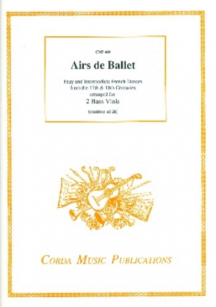 Airs de Ballet for 2 bass viols (Bc ad lib) score and parts