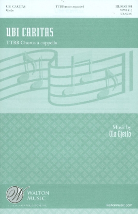 Ubi caritas for male chorus a cappella score (la)