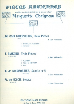 2 Pieces pour 2 violoncelles partition