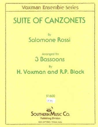 Suite of Canzonets for 3 bassoons score and parts