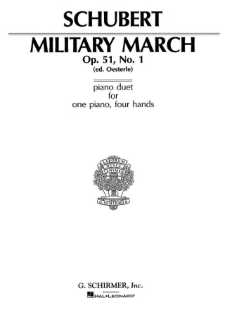 Military March op.51,1 for piano 4 hands score