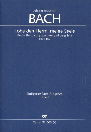 Lobe den Herrn meine Seele Kantate Nr.69a BWV69a Klavierauszug (dt/en)