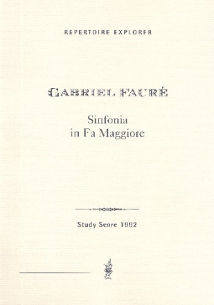 Sinfonie F-Dur fr Orchester Studienpartitur