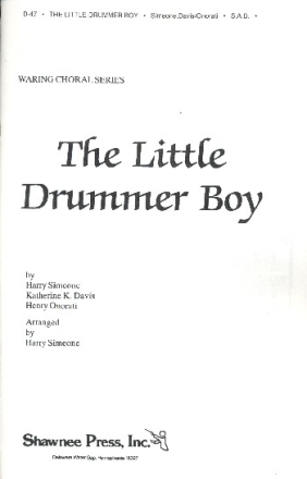 The little Drummer Boy for mixed chorus (SAM) and piano score