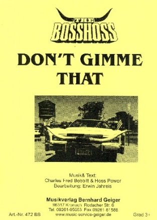 Don't gimme that - fr Big Band Direktion und Stimmen