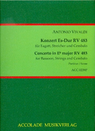 Konzert Es-Dur RV483 fr Fagott, Streicher und Bc Partitur