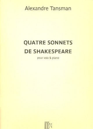 4 Sonnets de Shakespeare pour voix et piano partition (frz/en)