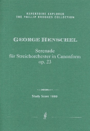 Serenade in Canonform op.23 fr Streichorchester Studienpartitur