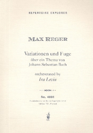 Variation und Fuge ber ein Thema von Johann Sebastian Bach op.81 fr Orchester Studienpartitur