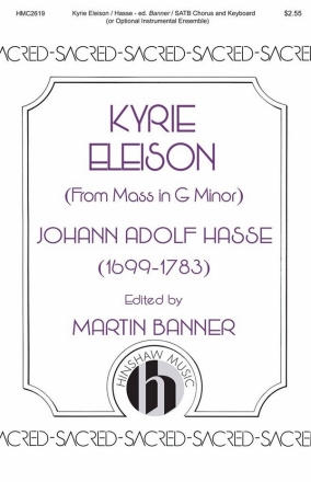 Kyrie Eleison (from Mass in G Minor) SATB Choral Score