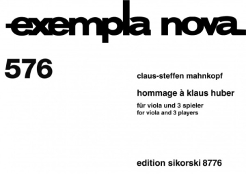 Hommage  Klaus Huber Viola & 3 Instrumente Partitur