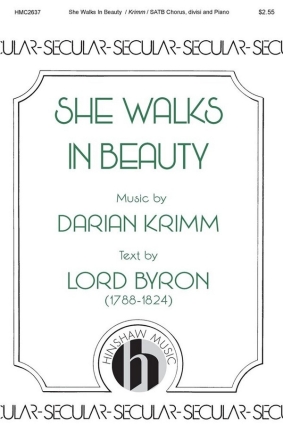 She Walks in Beauty SATB divisi Choral Score