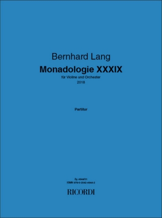 Monadologie XXXIX Orchestra and Violin Score