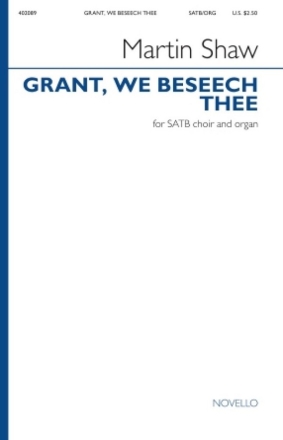 Grant, We Beseech Thee SATB and Organ Chorpartitur