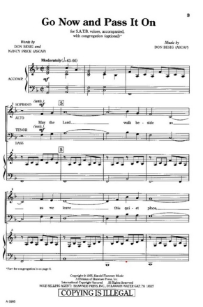 Go Now and Pass It On SATB Chorpartitur