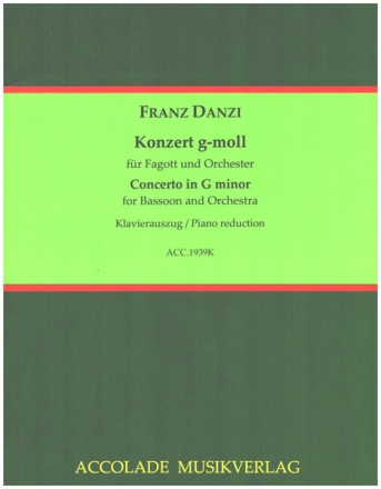 Konzert g-Moll fr Fagott und Orchester Klavierauszug mit Solostimme