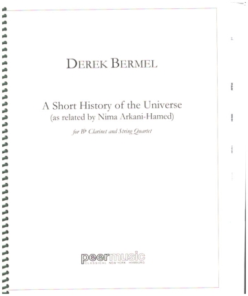 A Short History of the Universe for clarinet and string quartet score and parts