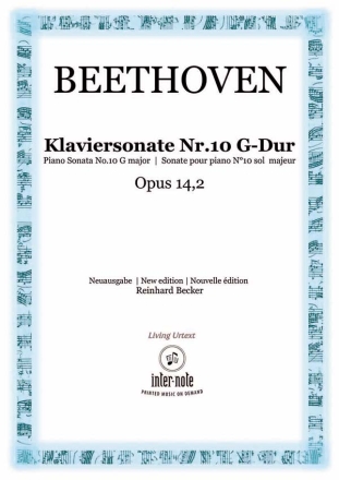 Sonate Nr. 10 G-Dur op.14,2 Klavier 2hd